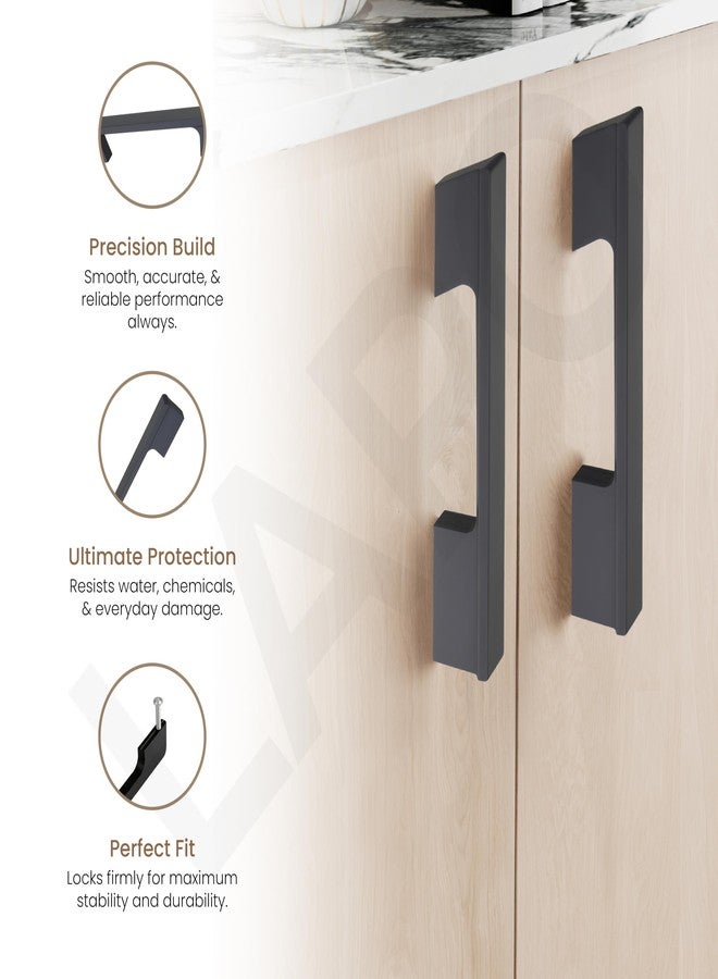 LAPO مقبض درج من قطعتين من لابو للمطبخ، مقابض للخزائن، مقبض نافذة 4 بوصة، مقابض لأبواب المعابد والخزائن ودواليب الملابس (110 مم، لون أسود، ضمان 3 سنوات) M-OH - Image 4